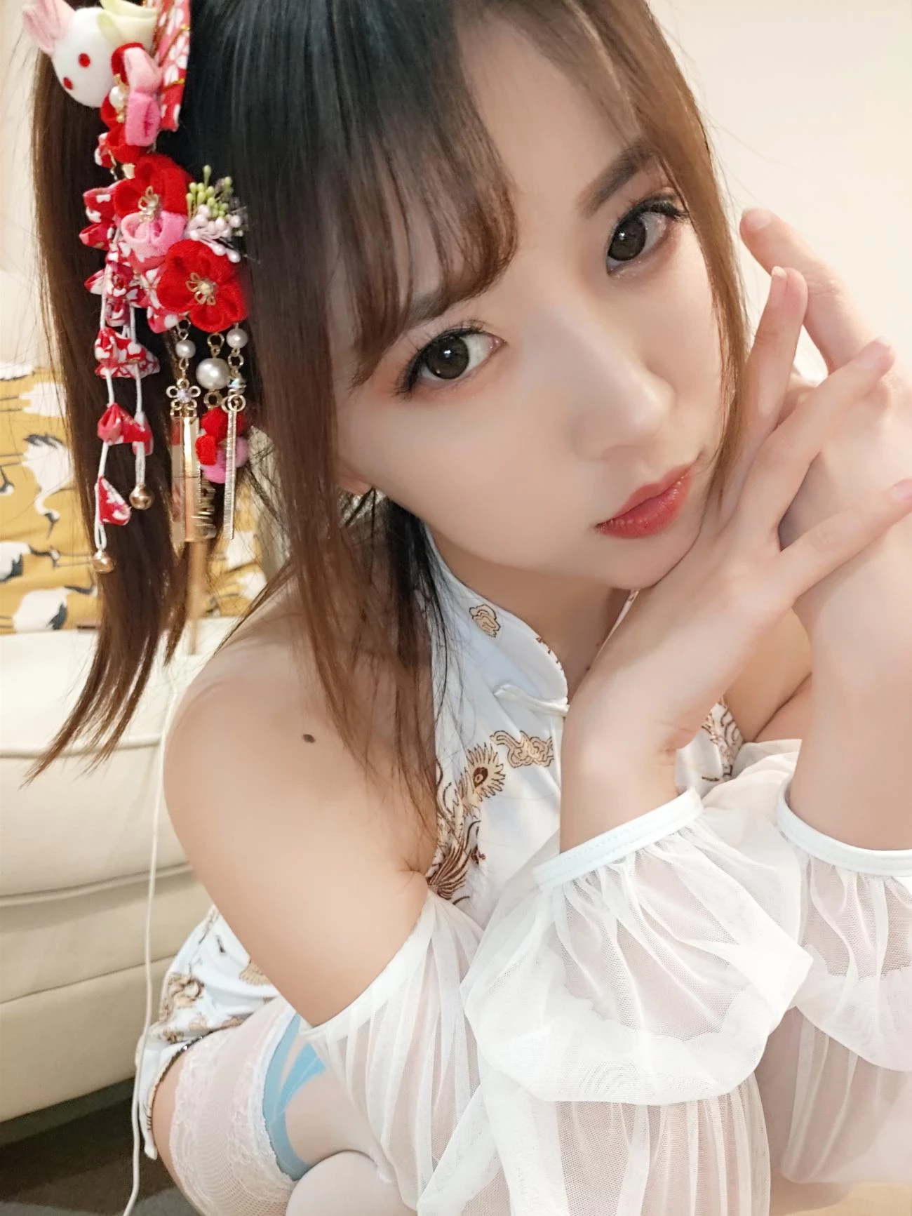 小女巫露娜 白色蕾丝长筒(6)